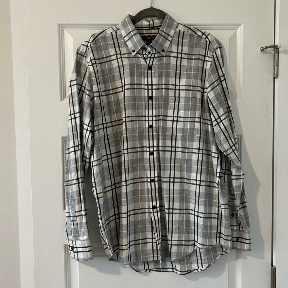 Gray plaid dress shirt